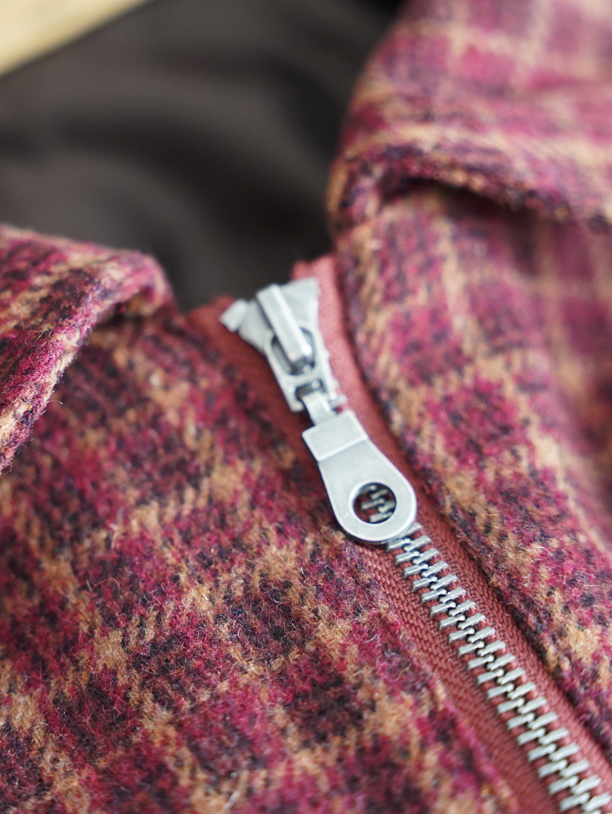RED CHECK WOOL JACKET 
