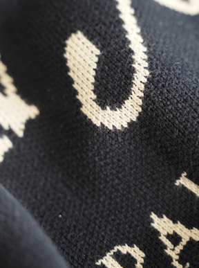 DARK BLUE KNIT SWEATER "BASEBALL CLUB"