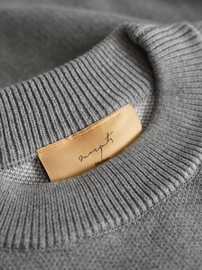 GREY MELANGE KNIT SWEATER "ICE HOCKEY"