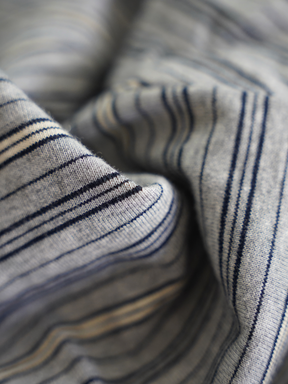 HENLEY STRIPE LONGSLEEVE  "GREY"