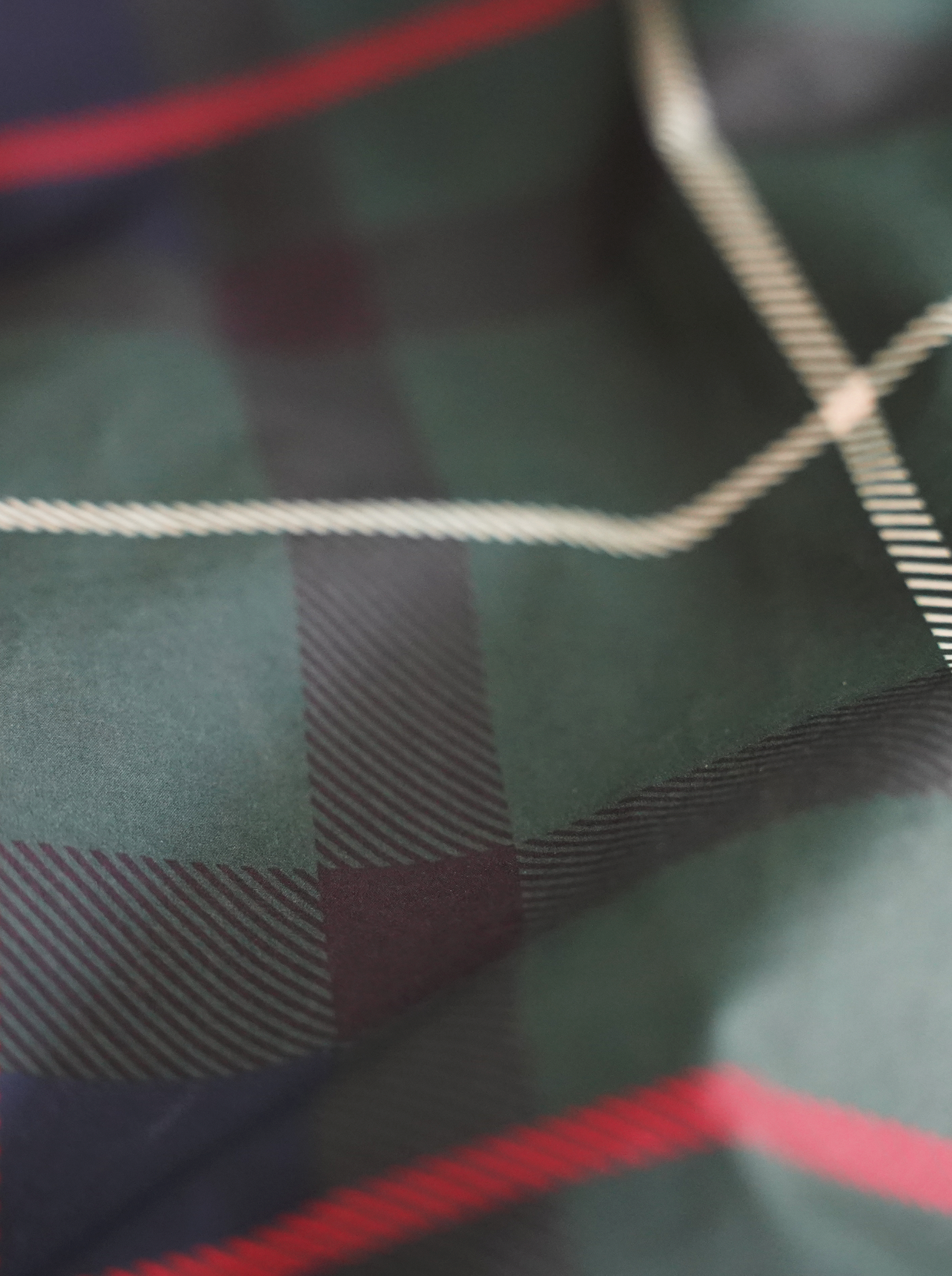 GREEN TARTAN RAIN SHELL JACKET 