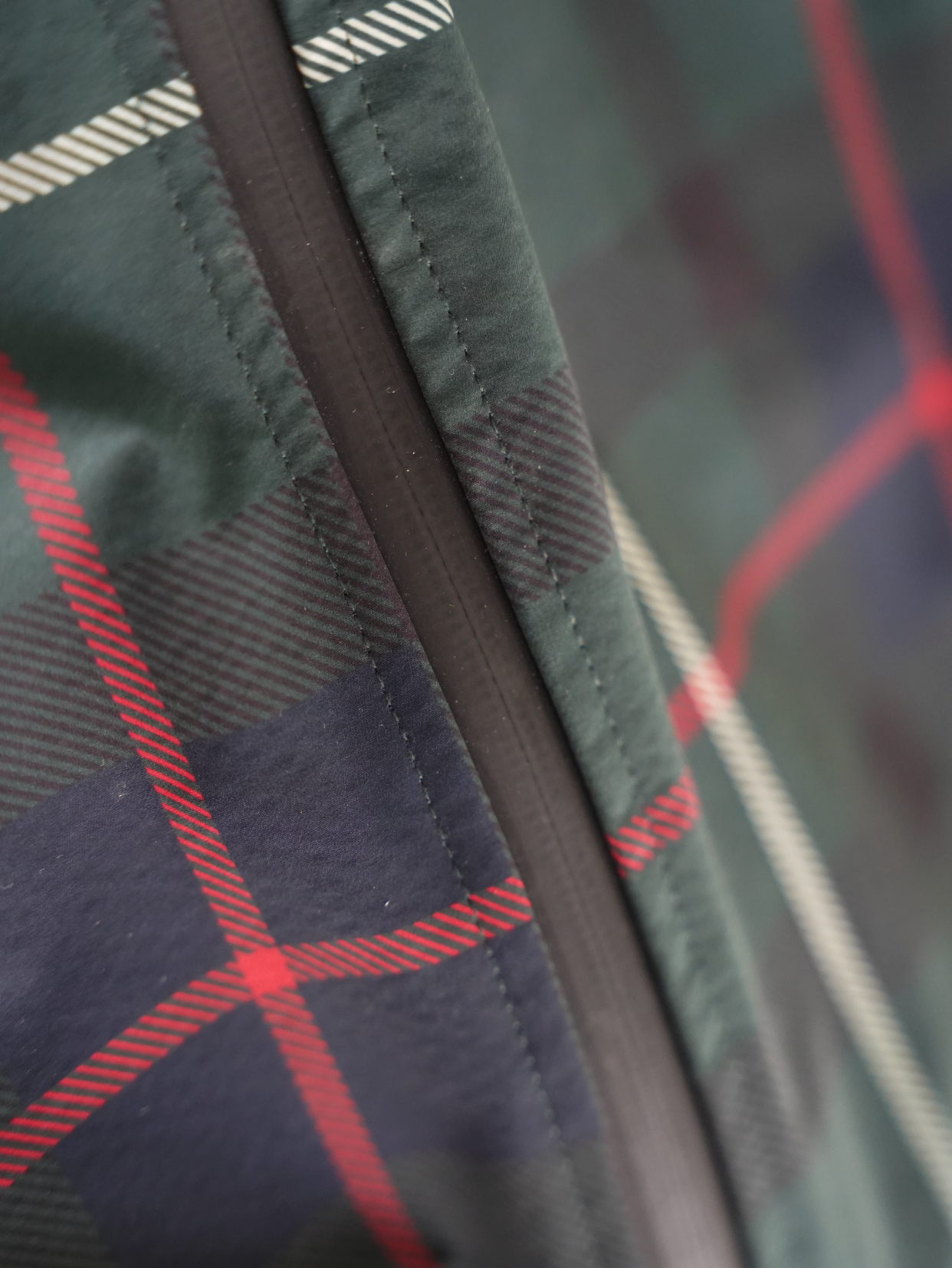 GREEN TARTAN RAIN SHELL JACKET 