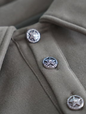 OLIVE POLO SWEATSHIRT "BUTTONS"