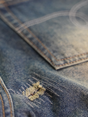DARK BLUE DENIM "RIPPED"
