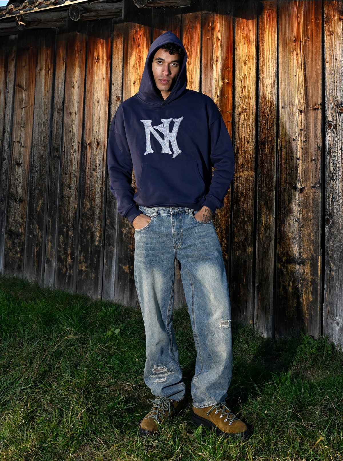 DARK BLUE HOODED "NY"