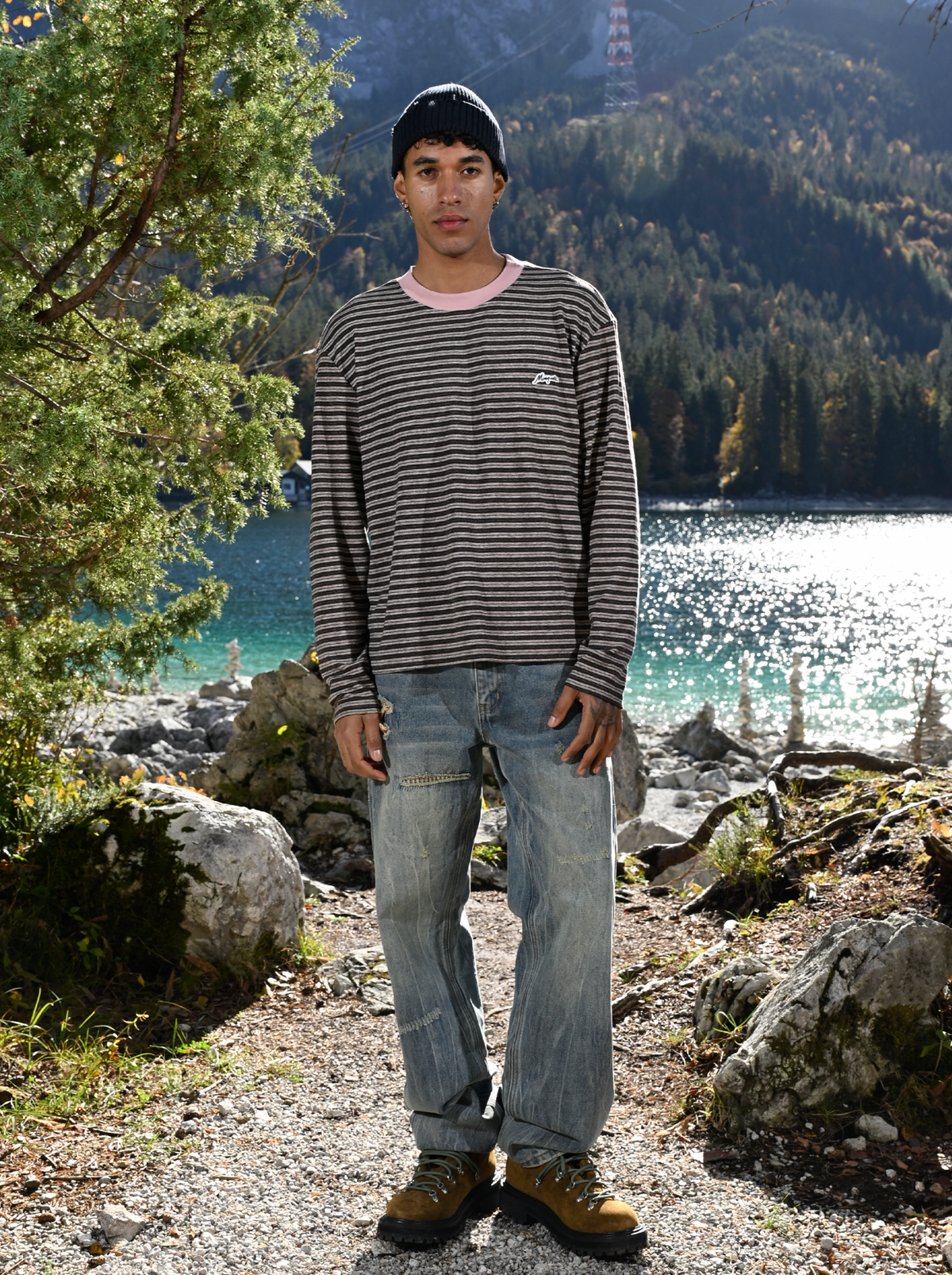 STRIPE LONGSLEEVE  "BROWN"