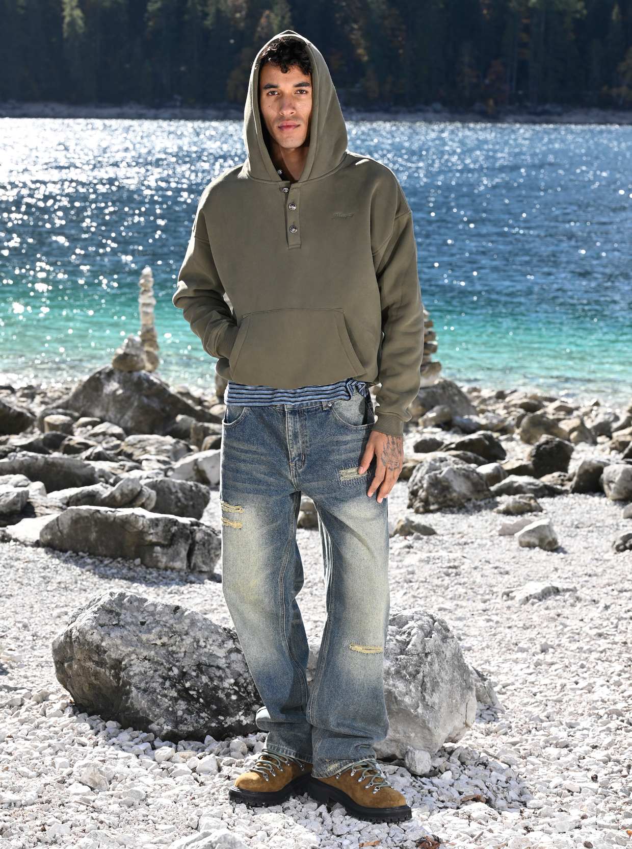 OLIVE HOODED 