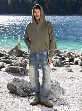 OLIVE HOODED "BUTTONS"