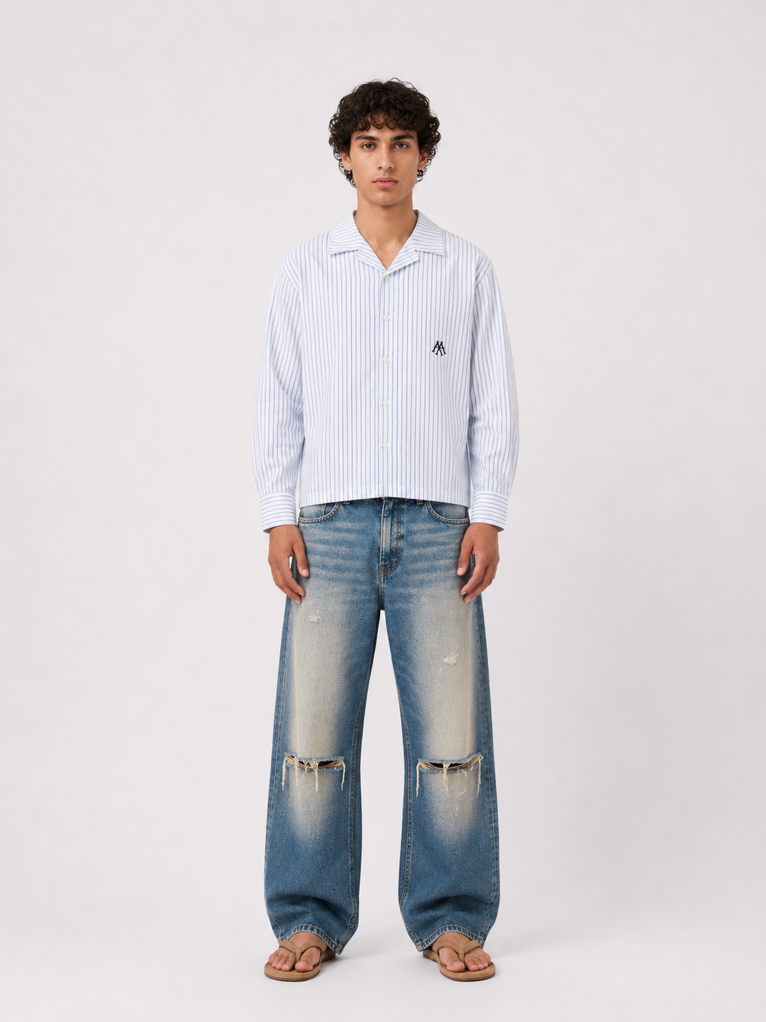BLUE SEERSUCKER RESORT SHIRT 