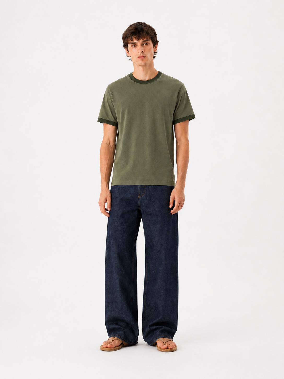 OLIVE RINGER T-SHIRT 