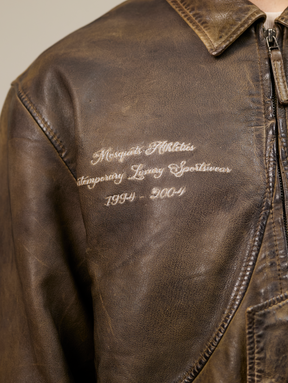 VINTAGE BROWN LEATHER JACKET "NEW YORK"