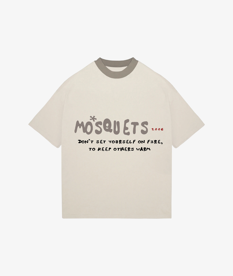 CREAM CONTRAST T-SHIRT "MOSQUETS" - Mosquets