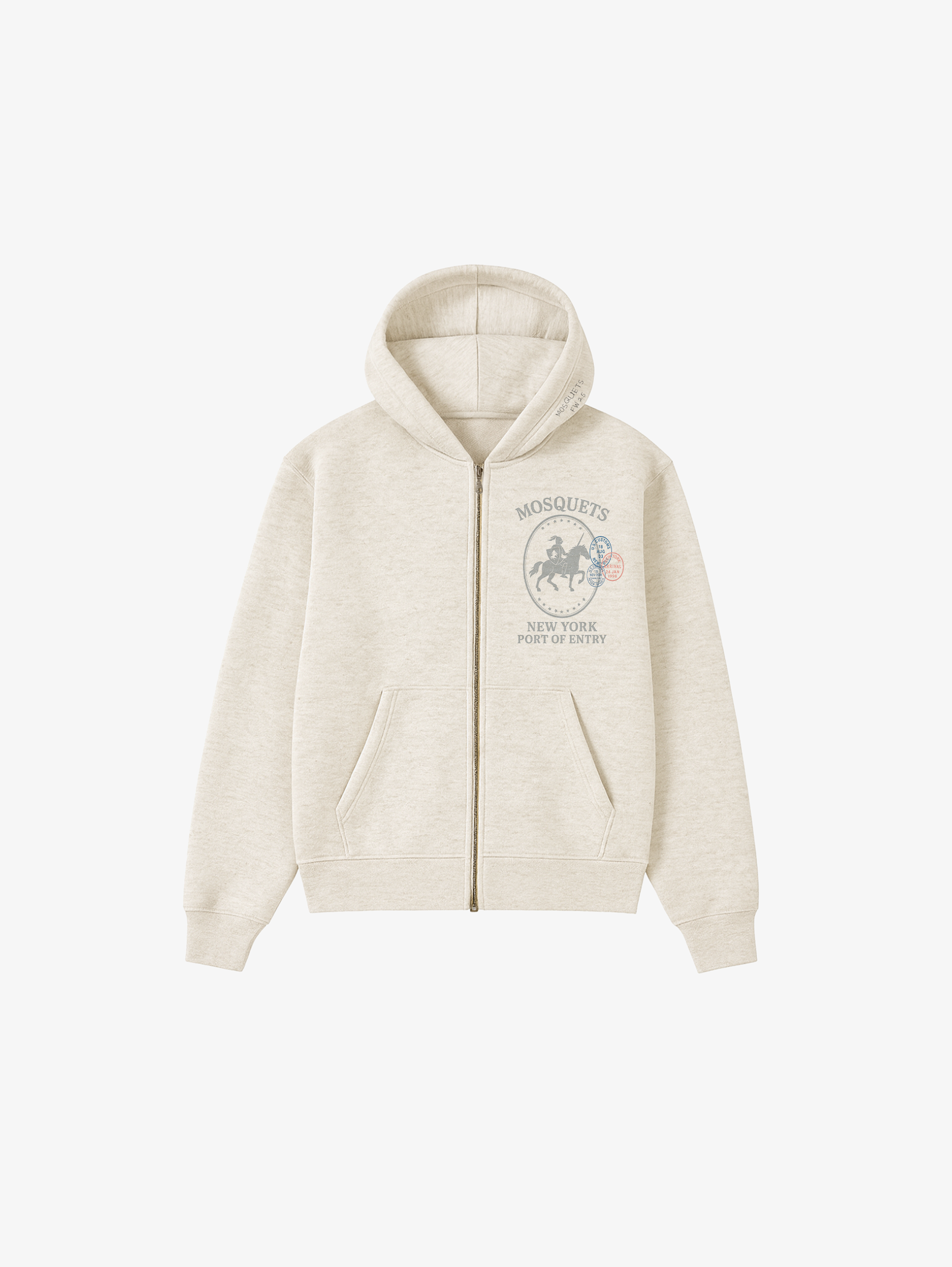 OAT MELANGE ZIP HOODED 