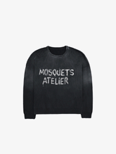 BLACK SUNFADED KNIT SWEATER "ATELIER"