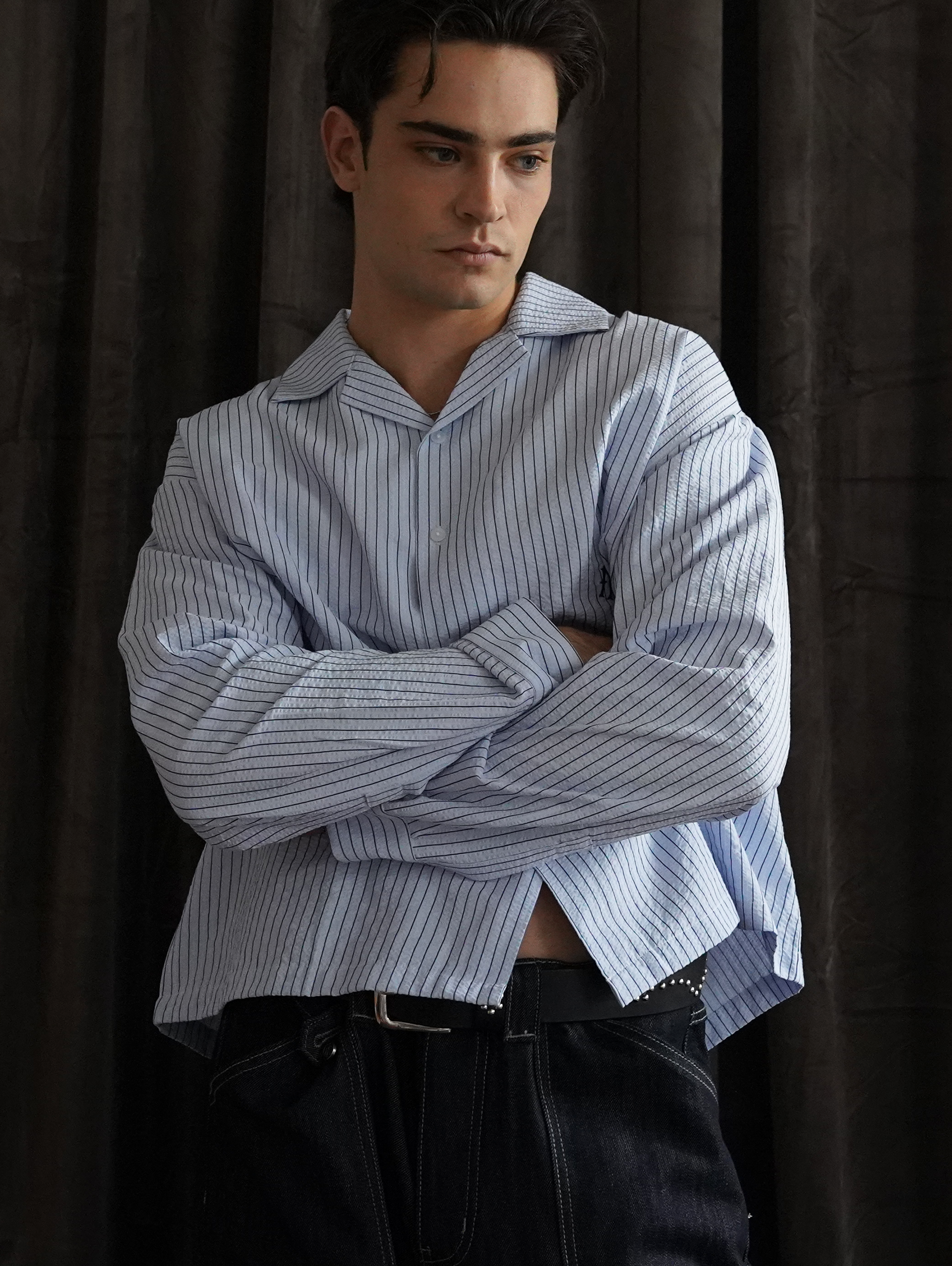 BLUE SEERSUCKER RESORT SHIRT 