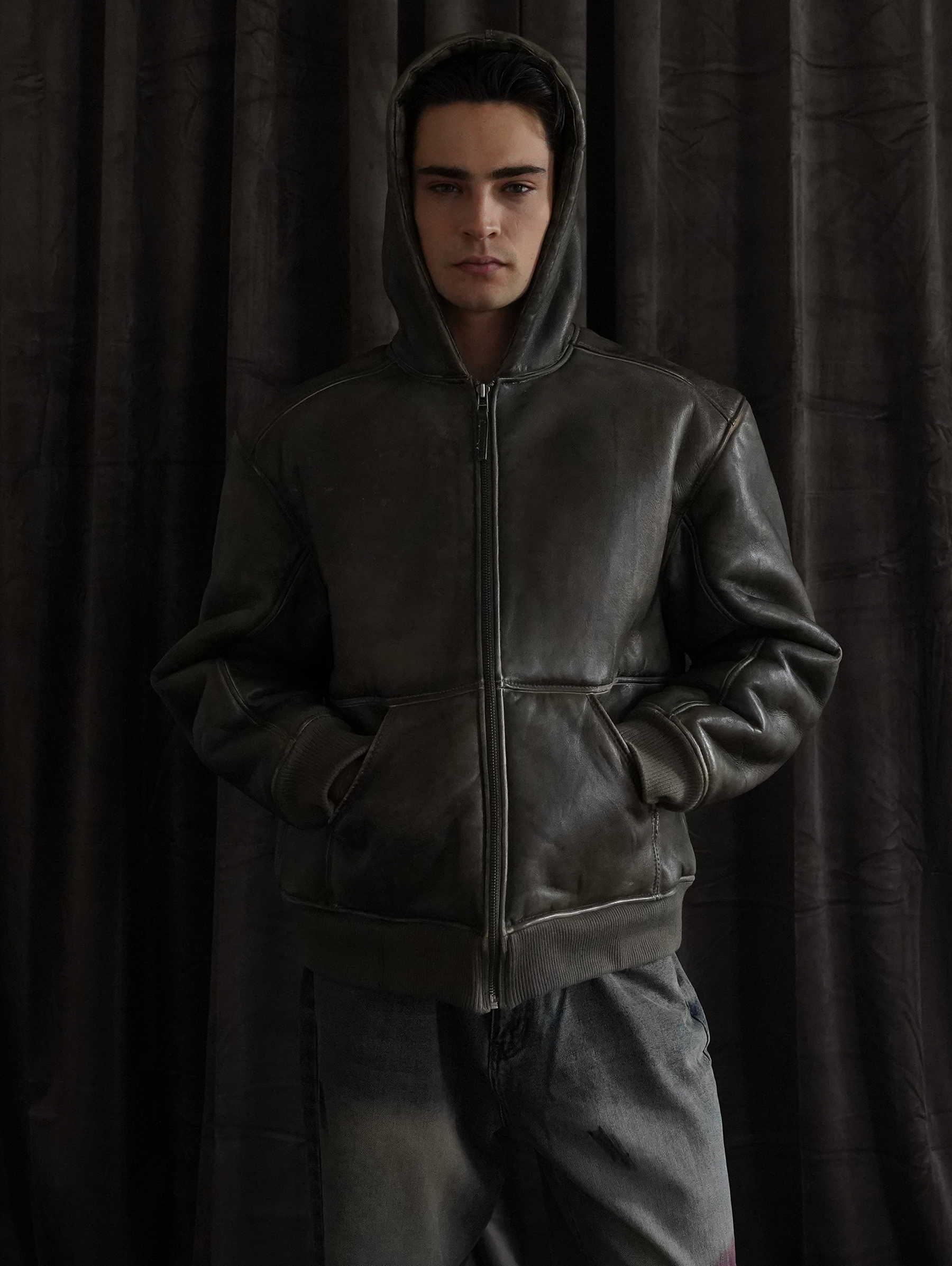 VINTAGE BROWN  SHEARLING JACKET