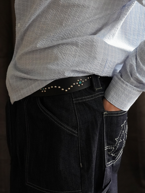 BLACK RHINESTONES BELT "WAVES"