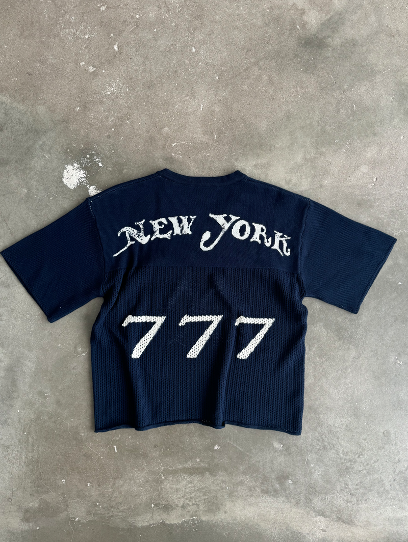 BLUE KNIT FOOTBALL JERSEY "M"