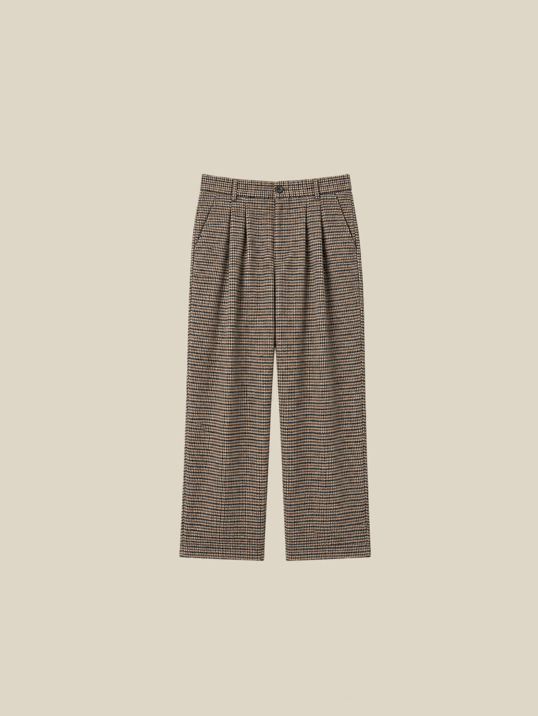 PLEATED TAILORED PANTS "CHECK"
