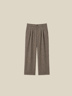 PLEATED TAILORED PANTS "CHECK"