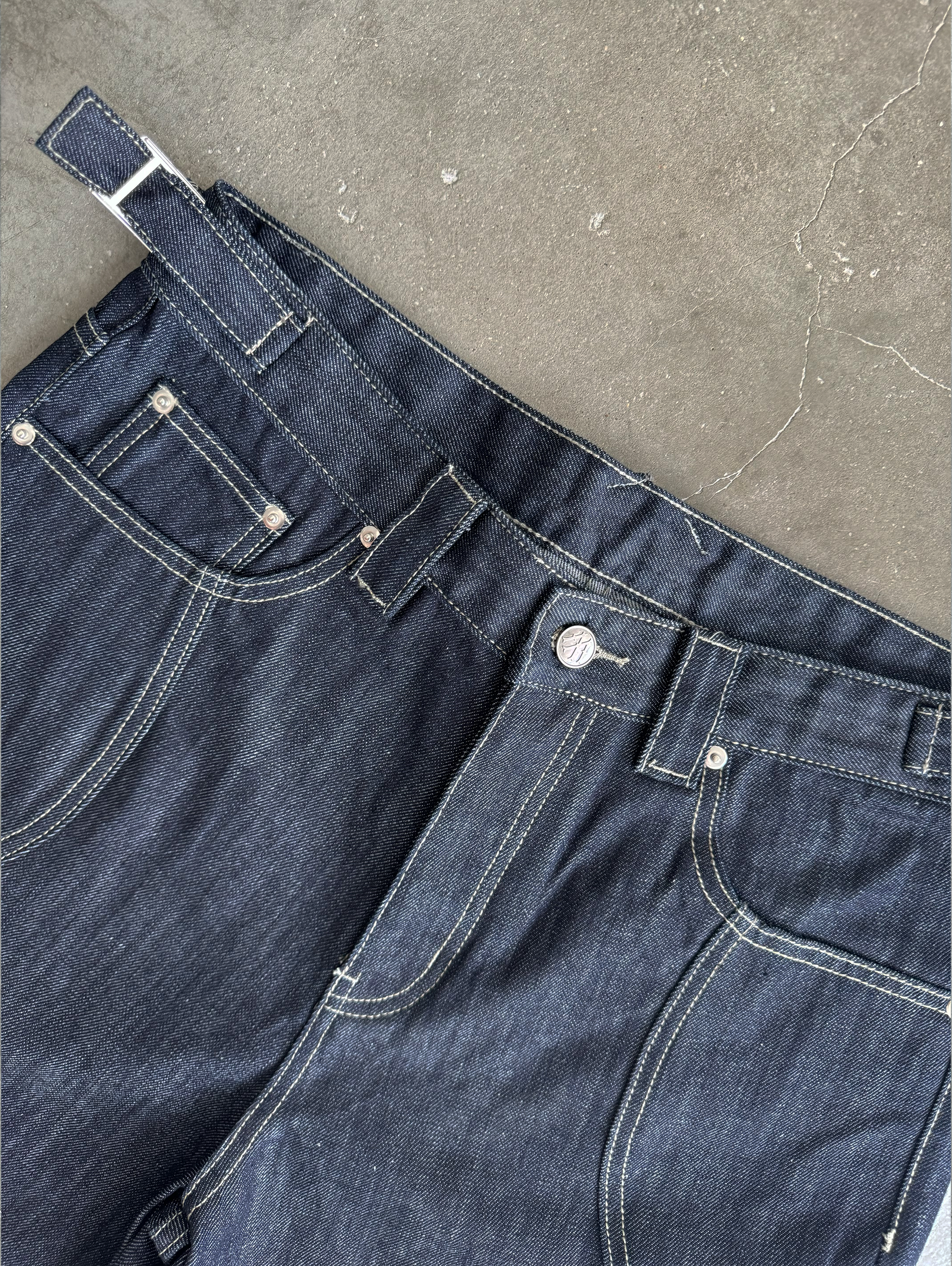 RAW BLUE DENIM JORTS 