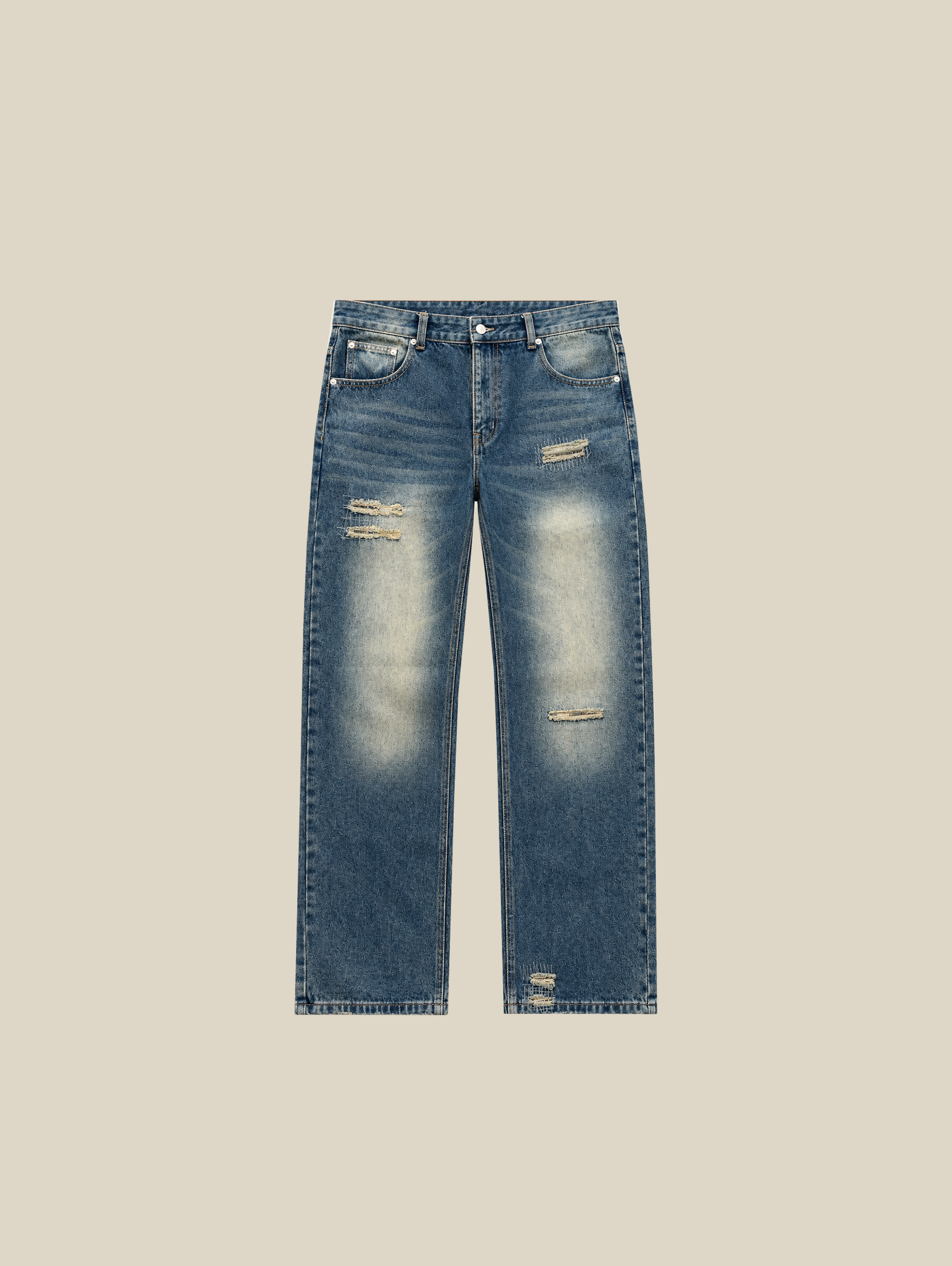 DARK BLUE DENIM "RIPPED" - Mosquets