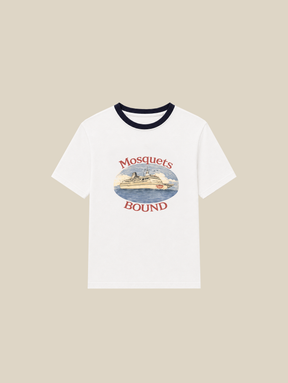 WHITE CONTRAST T-SHIRT "MOSQUETS BOUND"