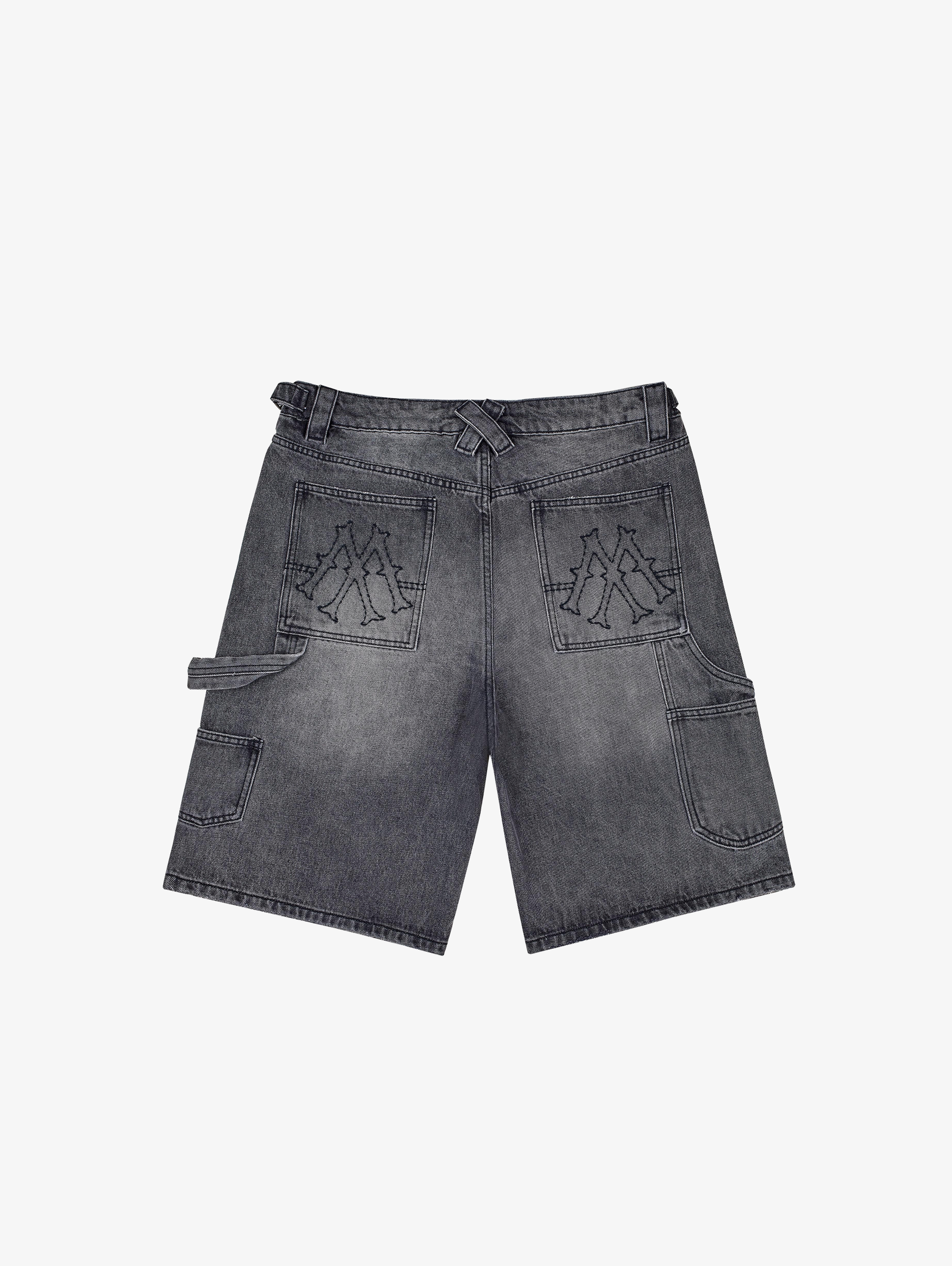 GREY WASHED DENIM JORTS "V1"