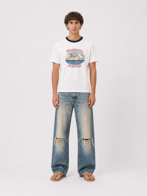 WHITE CONTRAST T-SHIRT "MOSQUETS BOUND" - Mosquets