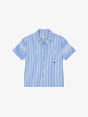 BLUE WHITE  PINSTRIPE SHIRT "M"