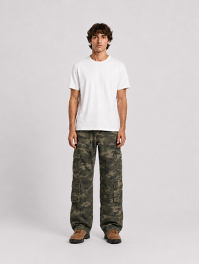 MULTIPOCKETS CARGO PANTS CAMOUFLAGE "OLIVE"