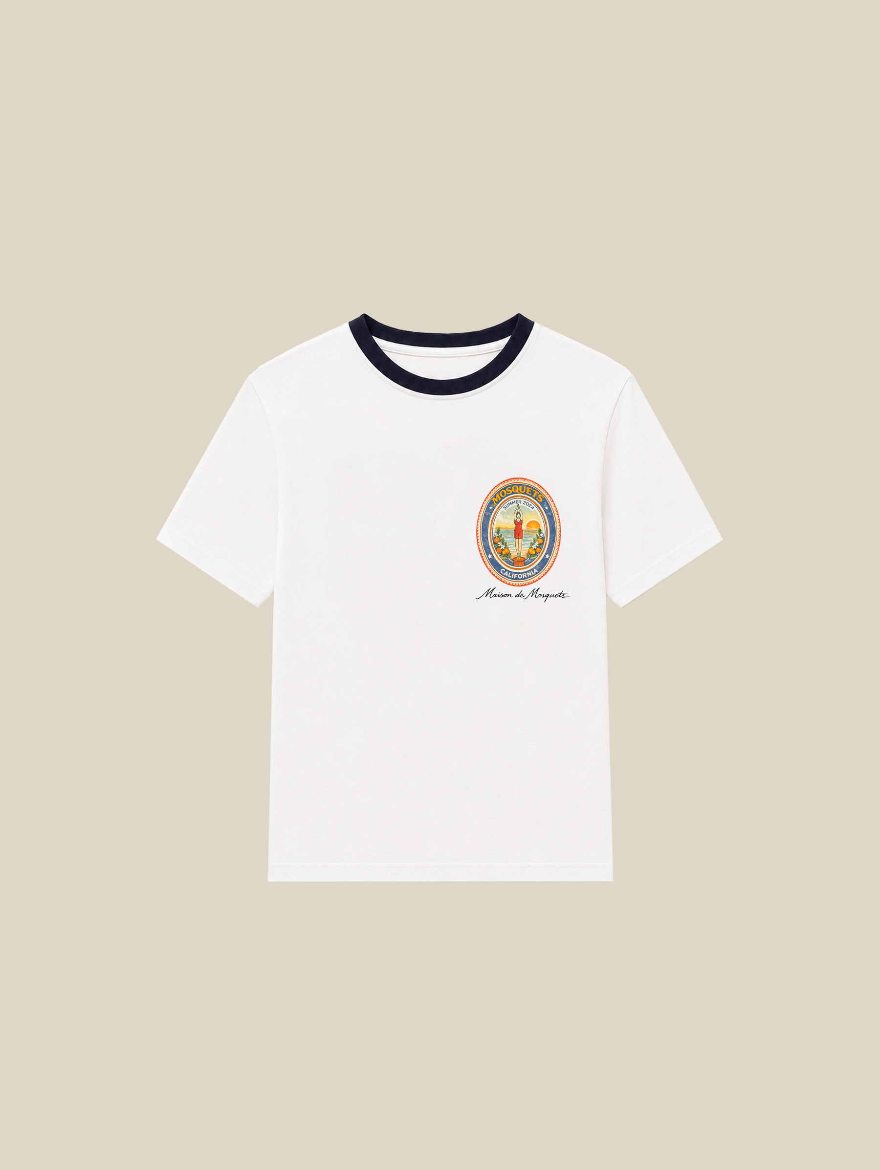 WHITE CONTRAST T-SHIRT "EMBLEM"