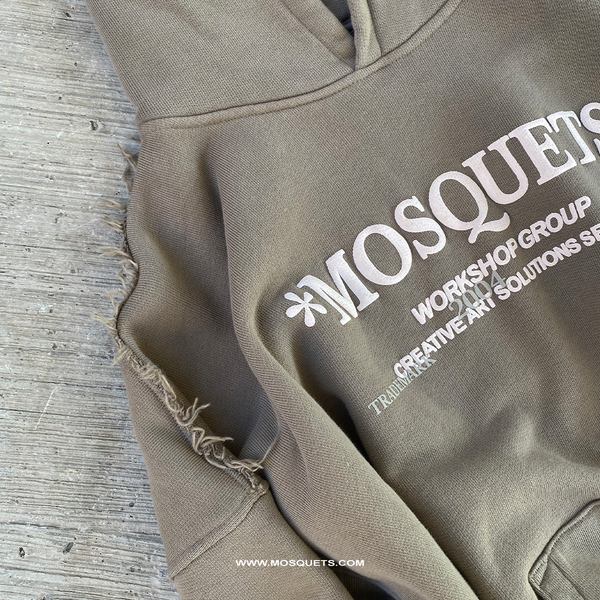 LIGHT BROWN OPEN EDGES HOODED "WORKSHOP" - Mosquets
