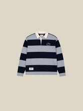 RUGBY POLO STRIPE BLUE GREY "MOSQUETS"