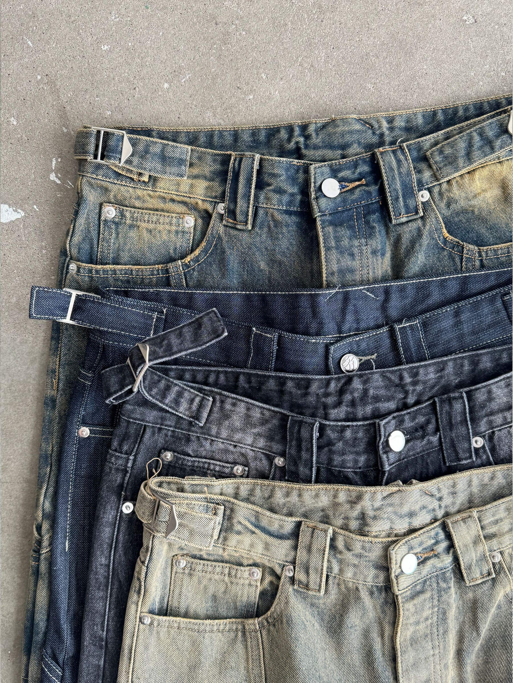 DARK BLUE WASHED DENIM JORTS "V2"