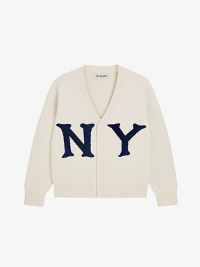 CREAM  KNIT CARDIGAN "NY"