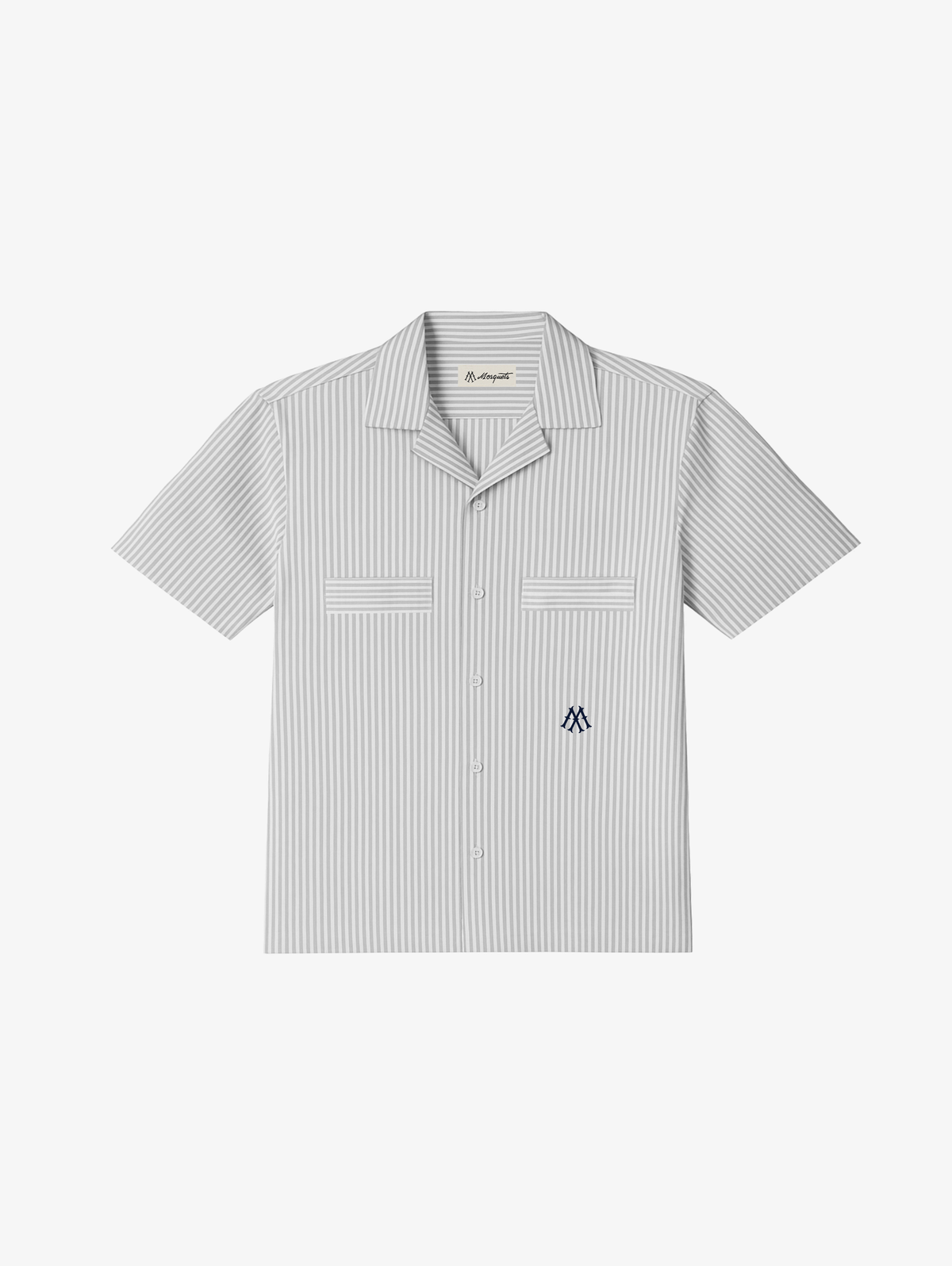 GREY WHITE STRIPE RESORT SHIRT "M"