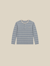 HENLEY STRIPE LONGSLEEVE  "GREY"