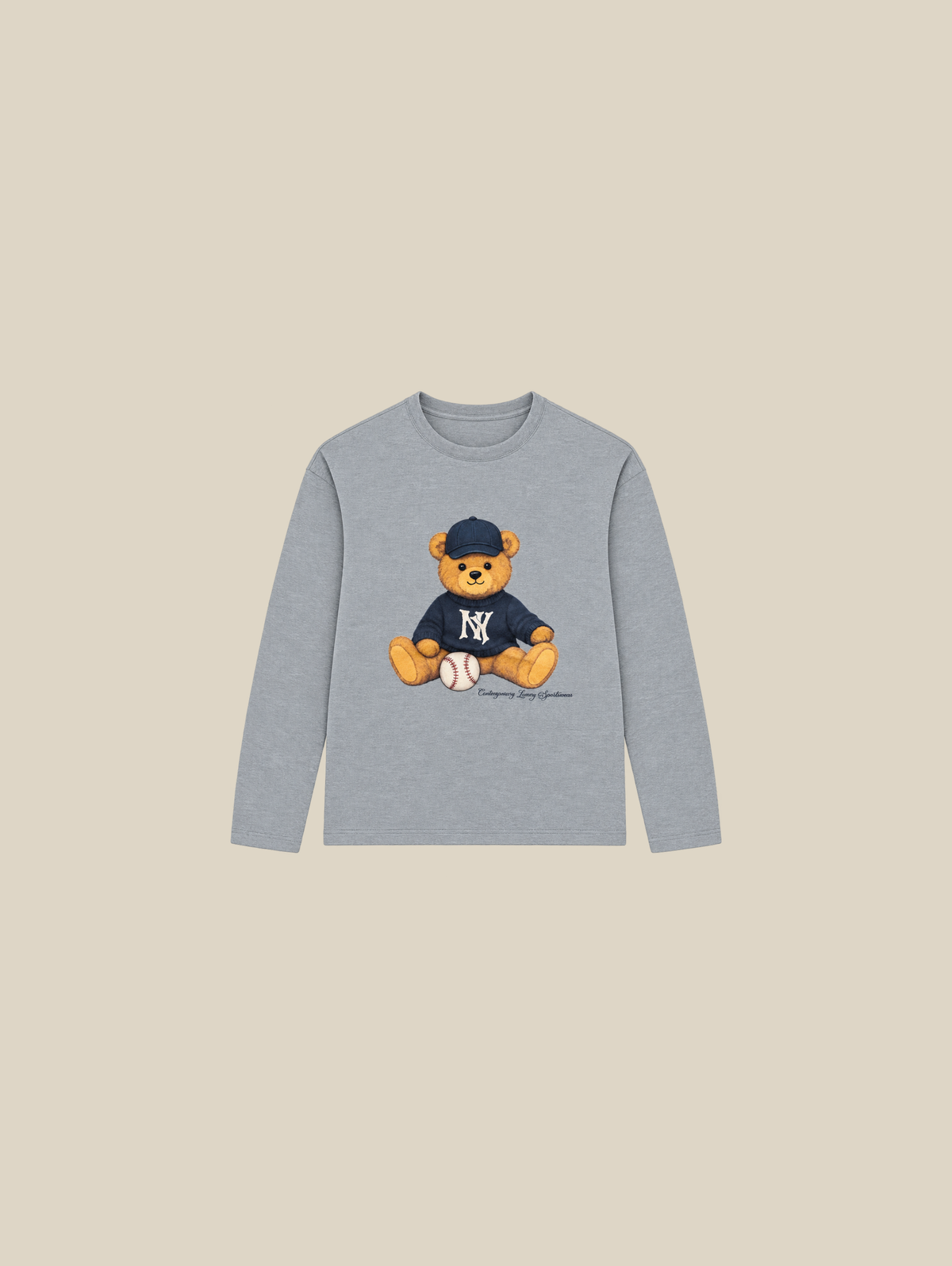 GREY MELANGE LONGSLEEVE  "ICE HOCKEY" - Mosquets