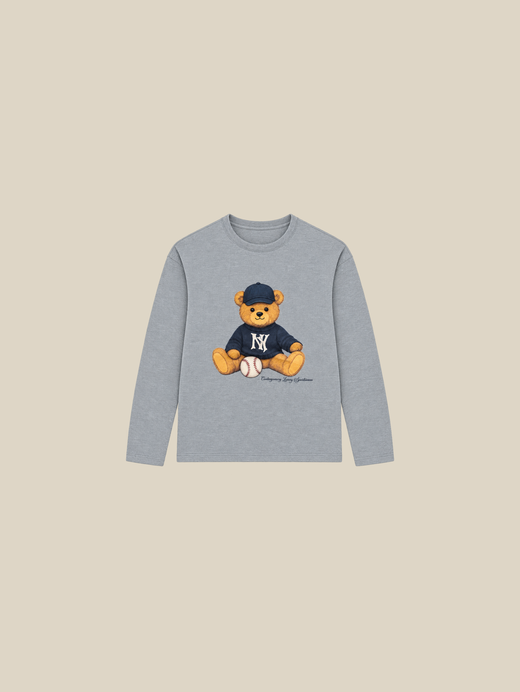 GREY MELANGE LONGSLEEVE  "ICE HOCKEY" - Mosquets