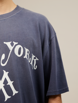 DARK BLUE SUNFADED T-SHIRT "NEW YORK"