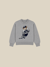 GREY MELANGE KNIT SWEATER "ICE HOCKEY" - Mosquets