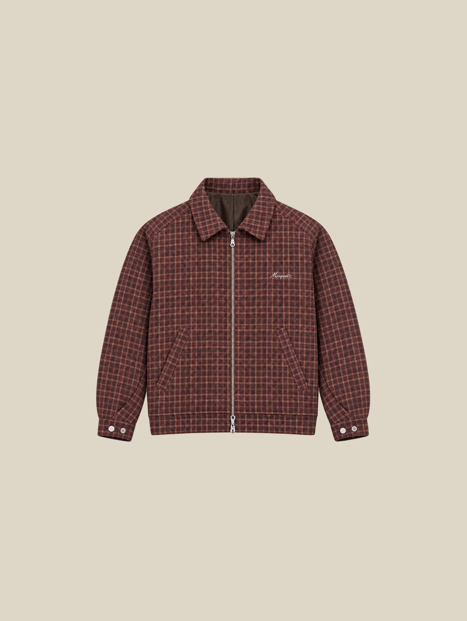 RED CHECK WOOL JACKET 
