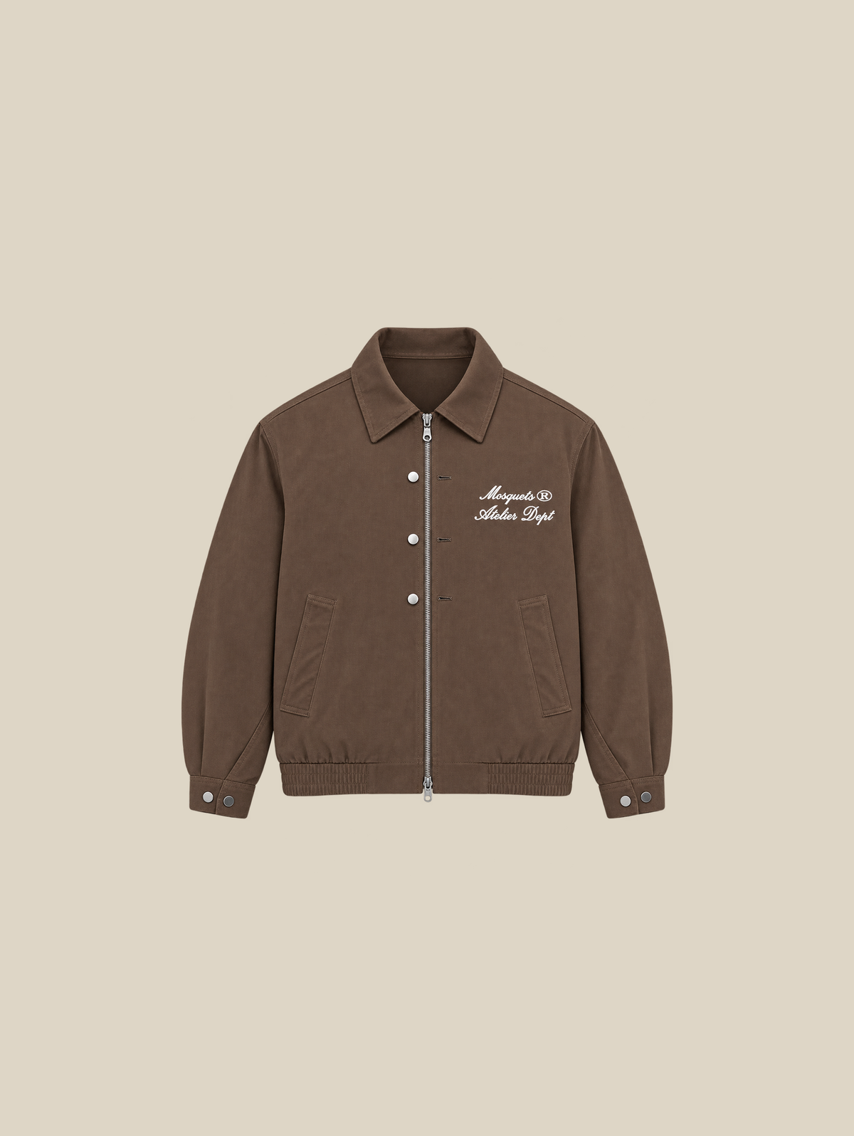 BROWN TWILL JACKET "ATELIER DEPT." - Mosquets