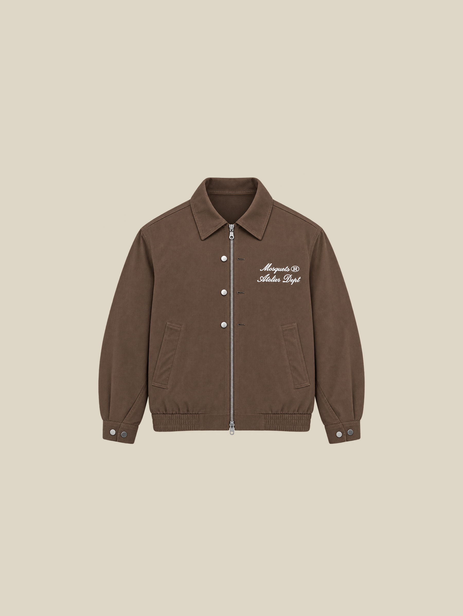 BROWN TWILL JACKET "ATELIER DEPT." - Mosquets