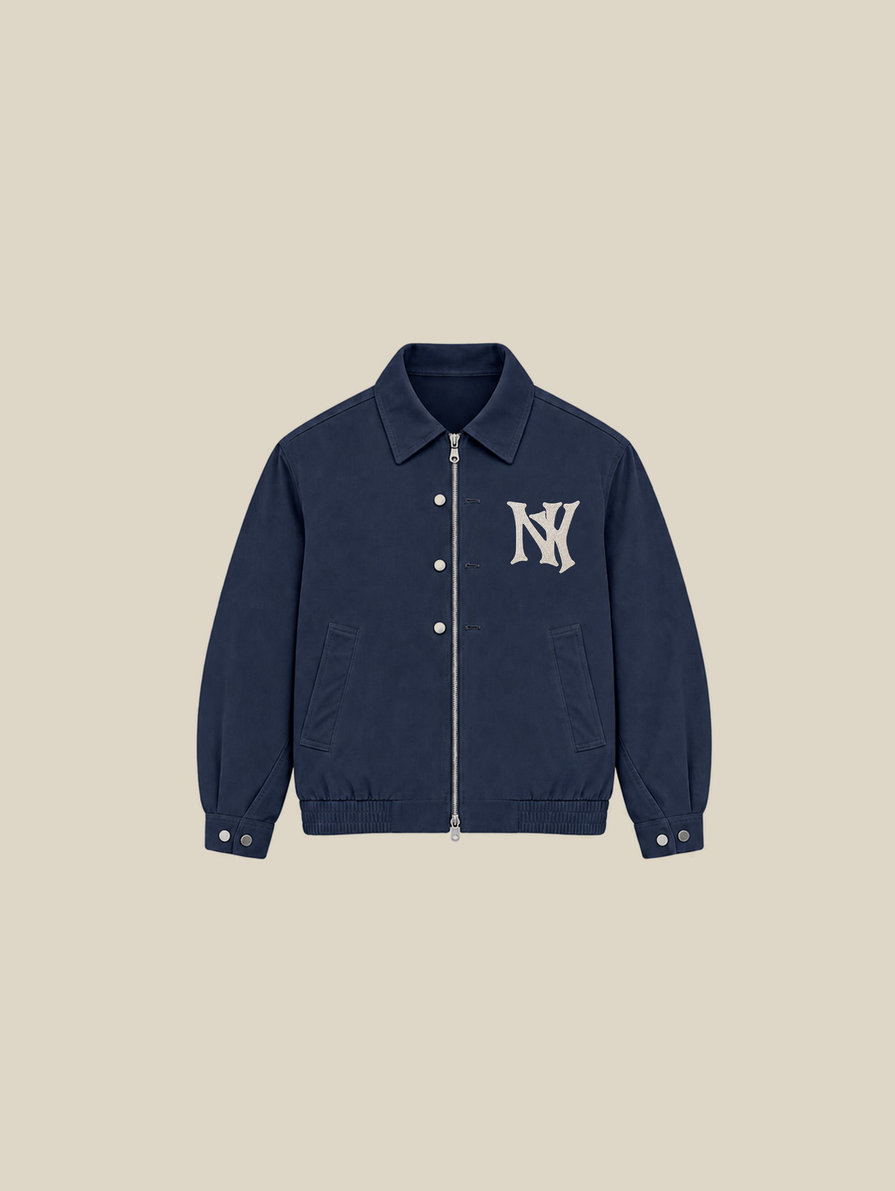 BLUE TWILL JACKET "ATHLETIC DEPT." - Mosquets