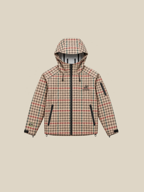 BEIGE TARTAN CHECK  RAIN SHELL JACKET "MOSQUETS" - Mosquets