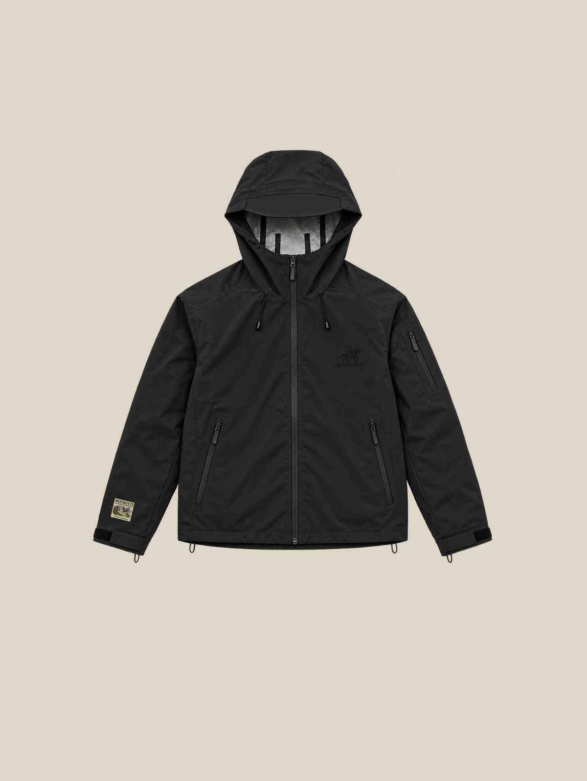BLACK RAIN SHELL JACKET "MOSQUETS" - Mosquets