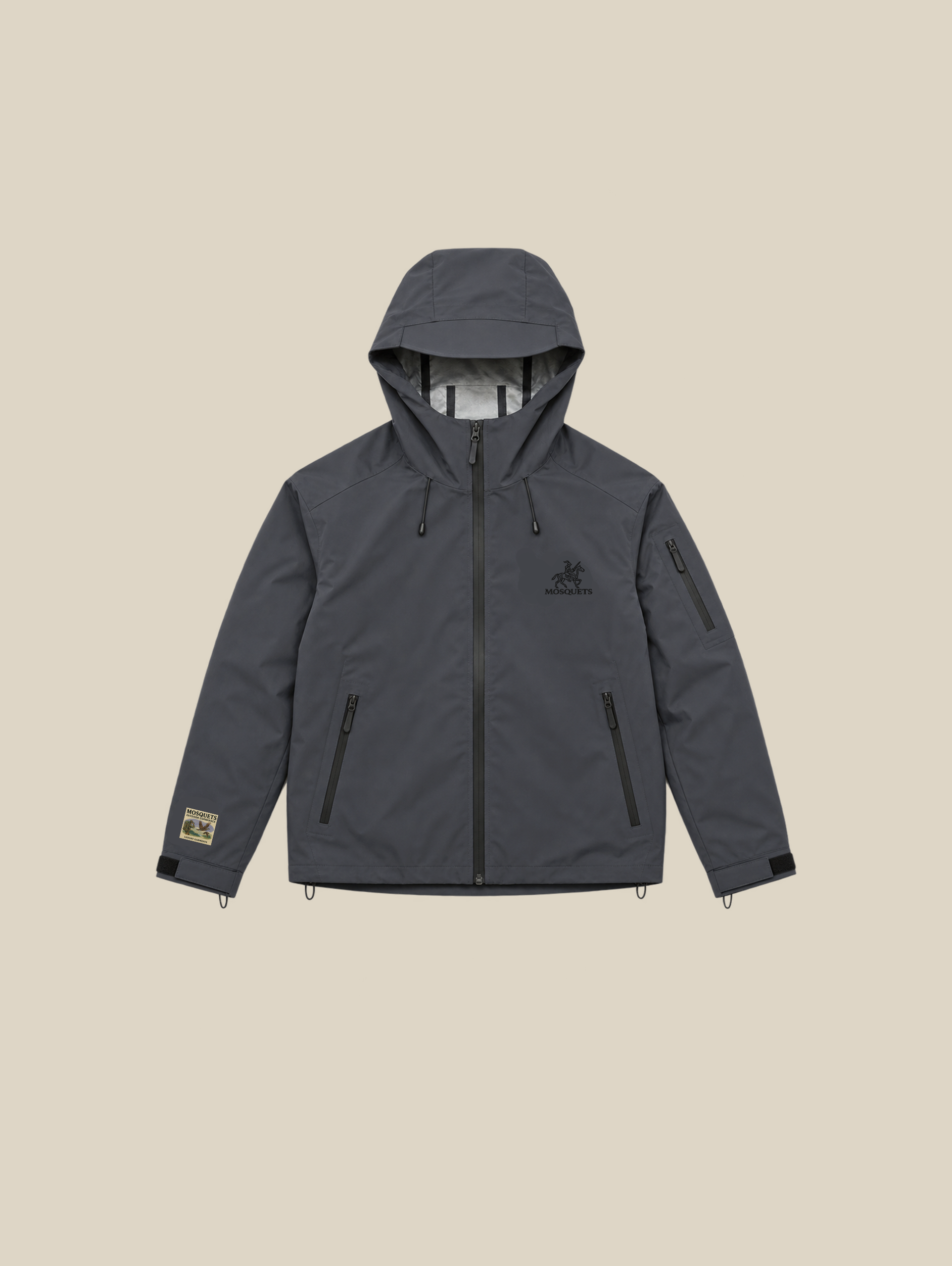 GREY RAIN SHELL JACKET 