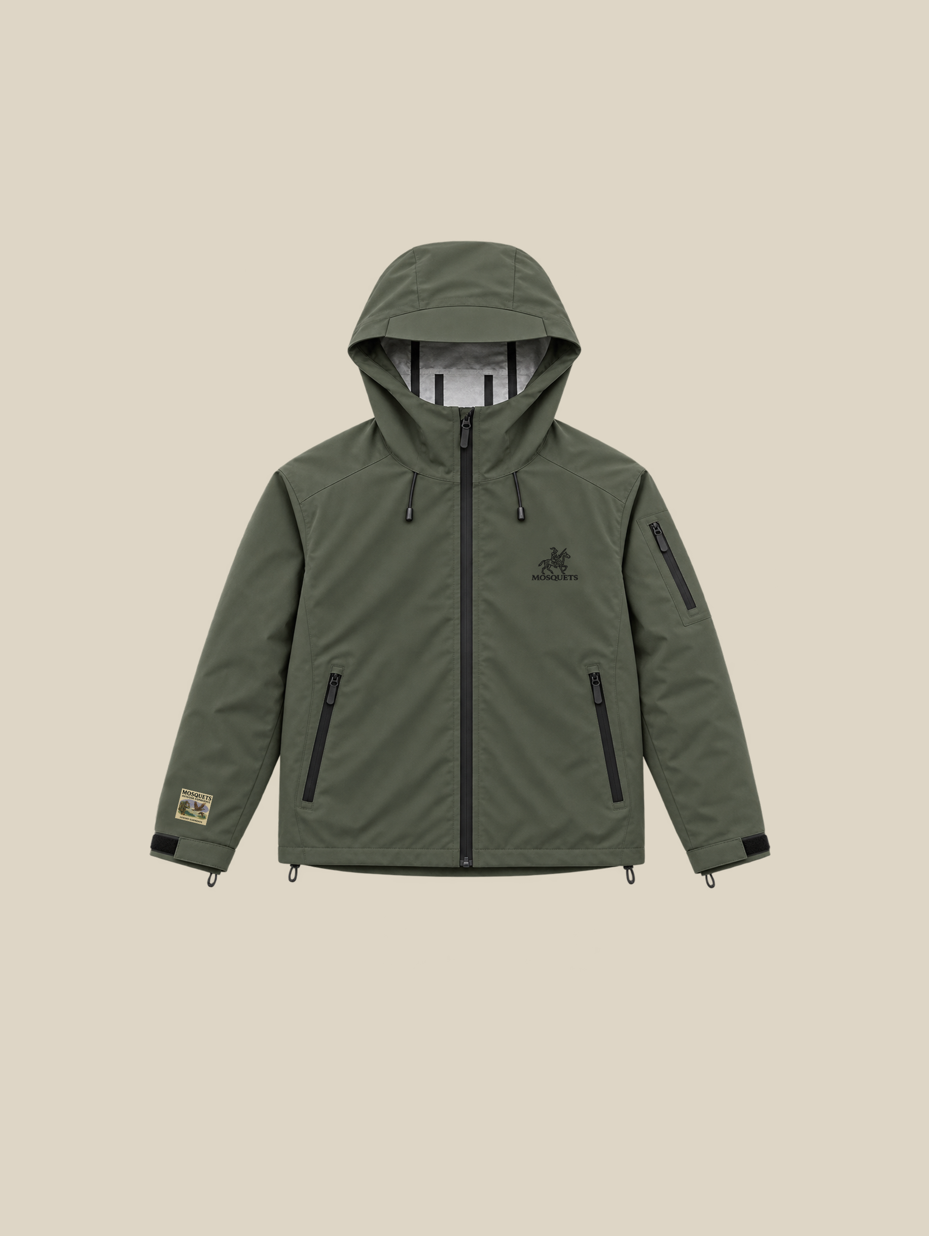 OLIVE RAIN SHELL JACKET 